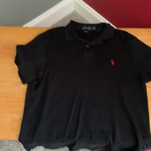 Black polo size M w/red logo